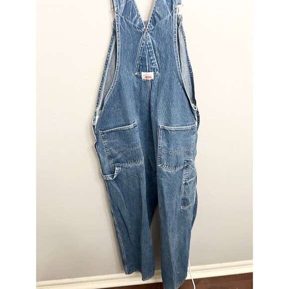 Vtg ROUND HOUSE Men's Denim Bib Carpenter Overalls Blue 44x29 Straight Leg USA - Picture 8 of 10